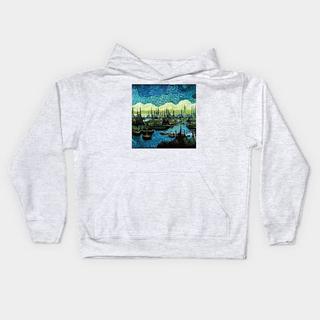 Starry Night in Kashyyyk Kids Hoodie by Grassroots Green